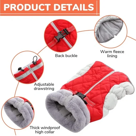 NWT Gorsbark Dog Jacket, red Medium - Picture 2 of 6